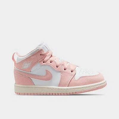 Nike Little Kids' Air Jordan Retro 1 Mid Se Casual Shoes In White/legend Pink/sail
