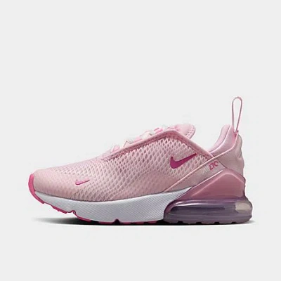 Nike Kids' Little Girls' Air Max 270 Casual Sneakers From Finish Line In Pink Foam/playful Pink/summit White