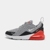 Nike Little Kids' Air Max 270 Casual Shoes In Wolf Grey/anthracite/bright Crimson/white