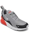 Nike Little Kids' Air Max 270 Casual Shoes In Gray,red,white