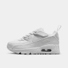 Nike Little Kids' Air Max 90 Easyon Casual Shoes (8c-3y) In White/white/metallic Silver