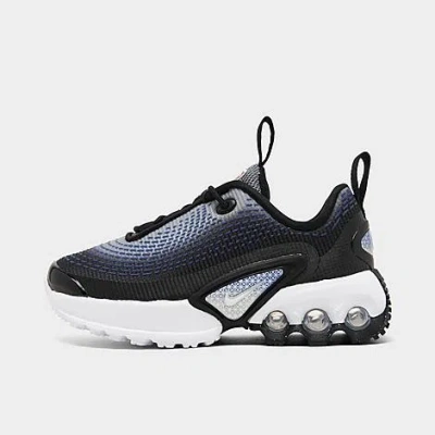Nike Little Kids' Air Max Dn Stretch Lace Casual Shoes In Black/white/smoke Grey/racer Blue