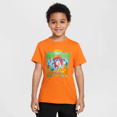 Nike Little Kids' Boxy Palm Tree T-shirt In Orange
