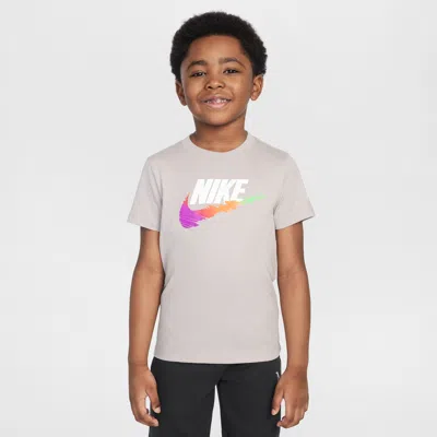 Nike Little Kids' Brandmark Swoosh T-shirt In Grey