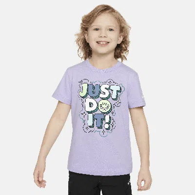 Nike Little Kids' Bubble 'just Do It' T-shirt In Purple