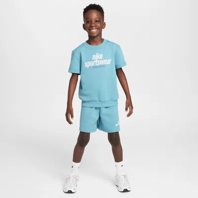 Nike Little Kids' Club Family 2-piece Shorts Set In Blue