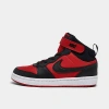 Nike Little Kids' Court Borough Mid 2 Casual Shoes In University Red/white/black