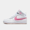 Nike Little Kids' Court Borough Mid 2 Casual Shoes In White/arctic Orange/pinksicle