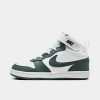 Nike Little Kids' Court Borough Mid 2 Casual Shoes In White/vintage Green