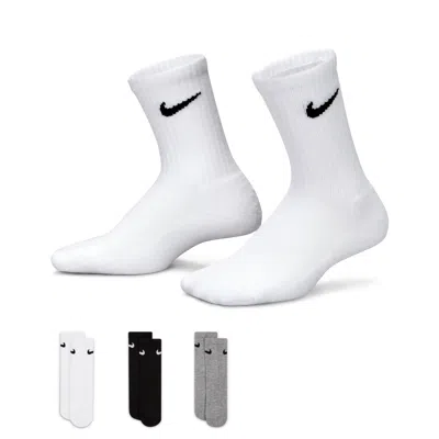 Nike Little Kids' Crew Socks (3 Pairs) In White
