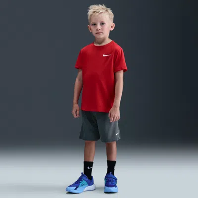 Nike Little Kids' Dri-fit Multi Mesh Shorts In Gray