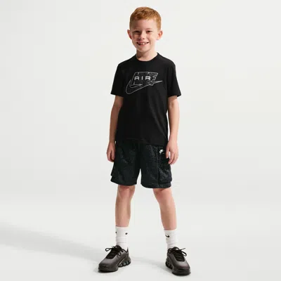 Nike Little Kids' Dri-fit 2-piece Air Printed Cargo Shorts Set In Black