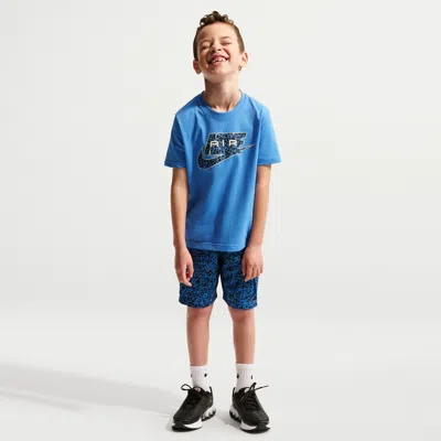 Nike Little Kids' Dri-fit 2-piece Air Printed Cargo Shorts Set In Blue