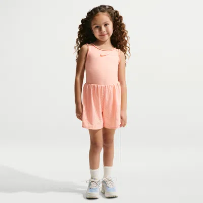 Nike Little Kids' Dri-fit Easy Breezy Runsie In Orange
