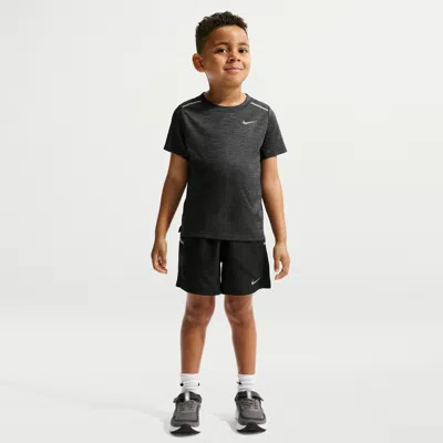 Nike Little Kids' Dri-fit Miler Top And Shorts Set In Black
