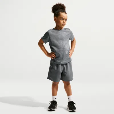 Nike Little Kids' Dri-fit Miler Top And Shorts Set In Gray