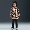 Nike Little Kids' Floral Camo Crew And Leggings Set In Brown