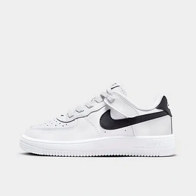 Nike Little Kids' Force 1 Low Easyon Stretch Lace Casual Shoes (8c-3y) In White/black