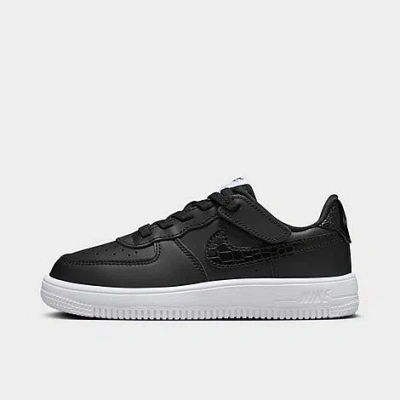 Nike Little Kids' Force 1 Low Lv8 Easyon Casual Shoes (8c-3y) In Black/white/black