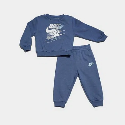 Nike Little Kids' Futura Fleece Sweatshirt And Jogger Pants Set In Diffused Blue
