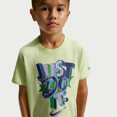 Nike Kids' Little Boys Crew Neck Short Sleeve Regular Fit Graphic T-shirt In Green