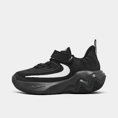 Nike Little Kids' Giannis Immortality 4 Stretch Lace Basketball Shoes In Black/dark Smoke Grey/white
