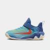 Nike Little Kids' Giannis Immortality 4 Stretch Lace Basketball Shoes In Denim Turquoise/mystic Navy/university Gold/cosmic Clay