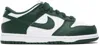 Nike Big Kids Green & White Dunk Low Sneakers In White/green