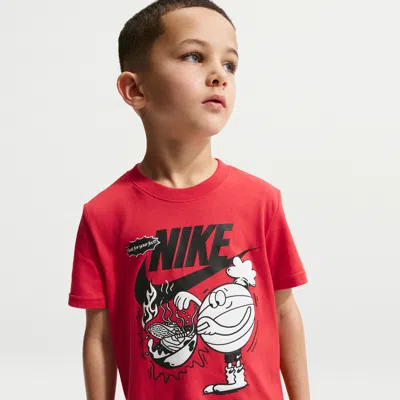 Nike Little Kids' "heat For Your Feet" Graphic T-shirt In Red