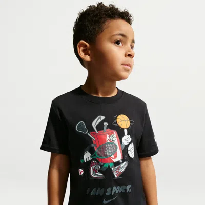 Nike Little Kids' "i Am Sport" Boxy Graphic T-shirt In Black