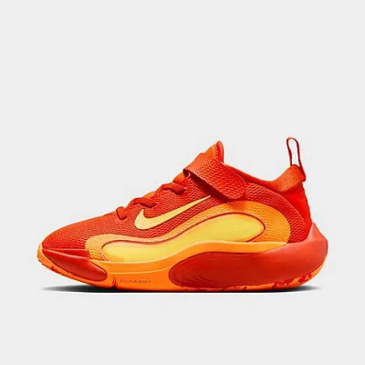 Nike Little Kids' Isofly Stretch Lace Basketball Shoes In Team Orange/total Orange/white/laser Orange