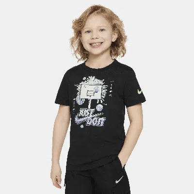 Nike Little Kids' Palm Tree Hoop Jdi T-shirt In Black