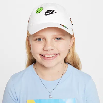 Nike Little Kids Cotton Patch Toss Club Hat In White