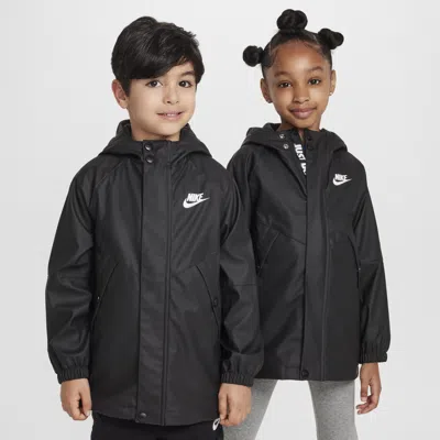 Nike Little Kids' Rain Jacket In Black