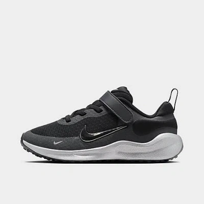 Nike Little Kids' Revolution 7 Se Running Shoes In Black/anthracite/smoke Grey/metallic Silver