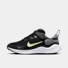 Nike Little Kids' Revolution 7 Stretch Lace Running Shoes In Black/smoke Grey/white/barely Volt