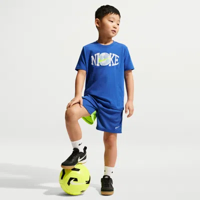 Nike Little Kids' Soccer Graphic T-shirt And Shorts Set In Blue