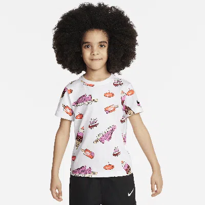 Nike Little Kids' Sole Food Printed T-shirt In White/white
