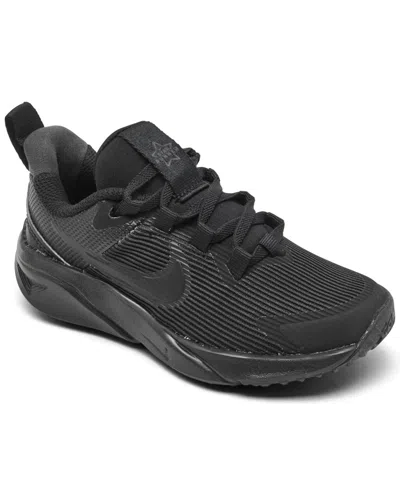 Nike Little Kids Star Runner 4 Casual Sneakers From Finish Line In Black,white