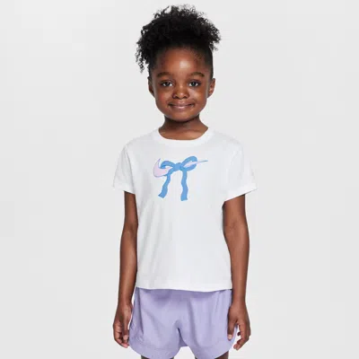 Nike Little Kids' Swoosh Ribbon T-shirt In White