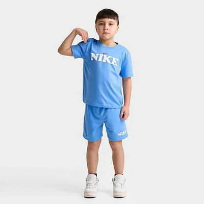 Nike Little Kids T-shirt And Shorts Set In Blue