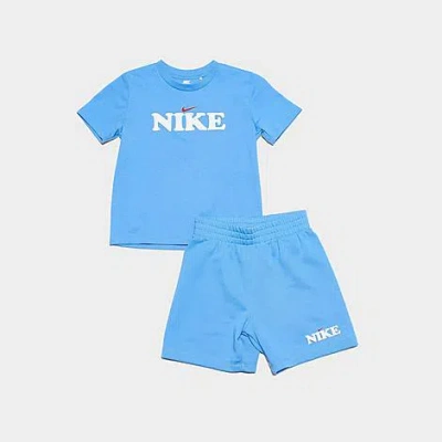 Nike Little Kids T-shirt And Shorts Set In Blue