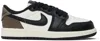 Nike Little Kids White & Black Jordan 1 Retro Low Sneakers In White/black-dark Moc