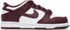 Nike Little Kids White & Burgundy Dunk Low Sneakers In White/redwood
