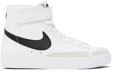 Nike Little Kids White Blazer Mid '77 Sneakers In White/black/orange