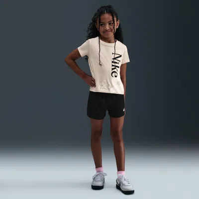 Nike Little Kids' Wild Flower T-shirt And Mesh Shorts Set In Black