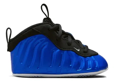 Pre-owned Nike Little Posite One Crib Sneakers In International Blue/black/clear