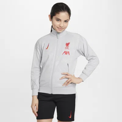 Nike Liverpool Fc Academy Pro Third Big Kids'  Dri-fit Soccer Anthem Jacket In Grey