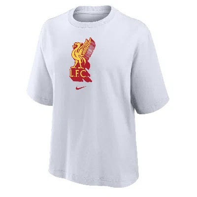 Nike Liverpool Fc  Women's Soccer Boxy T-shirt In White