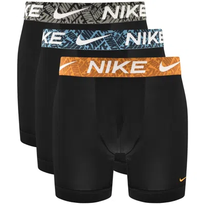 Nike Logo 3 Pack Boxer Briefs In Black